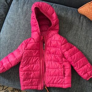 Vibrant Pink Puffer Jacket with Hood